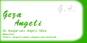 geza angeli business card